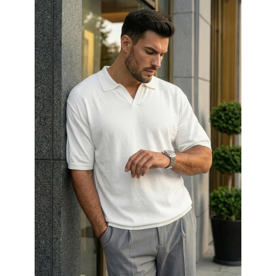 Vīriešu baltas polo krekli „Tyler“ POLO T-krekls