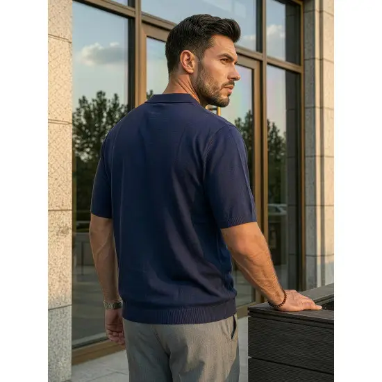Vīriešu tumši zili polo krekli „Tyler“ POLO T-krekls