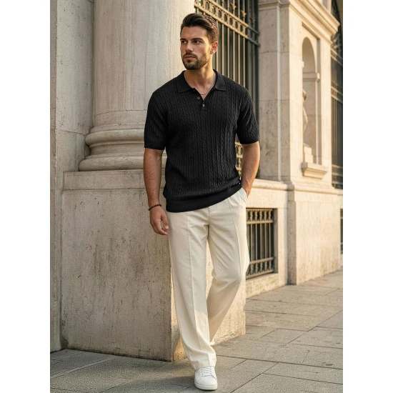 Vīriešu melni polo krekli Style POLO T-krekls