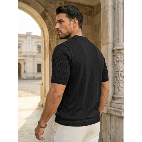 Vīriešu melni polo krekli Style POLO T-krekls