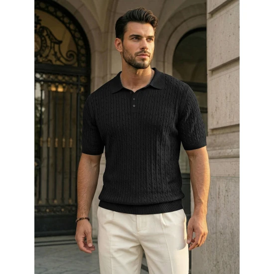 Vīriešu melni polo krekli Style POLO T-krekls