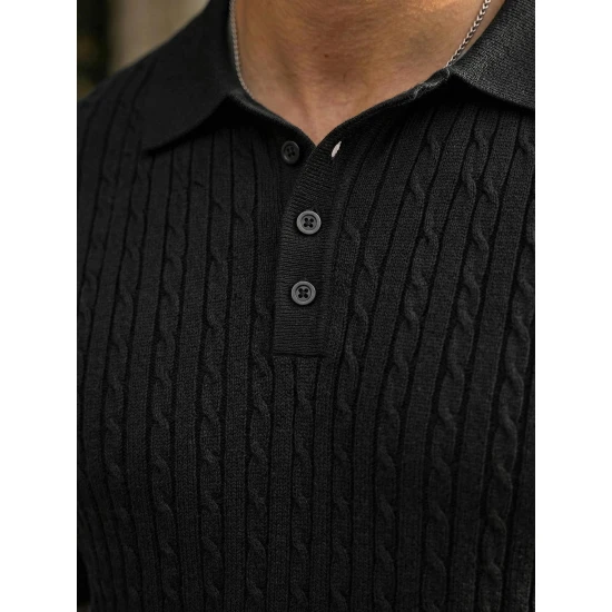 Vīriešu melni polo krekli Style POLO T-krekls