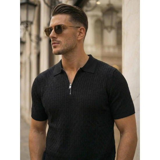 Vīriešu melni polo krekli Fast POLO T-krekls