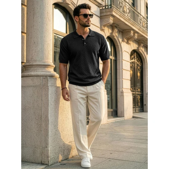 Vīriešu melni polo krekli Style POLO T-krekls