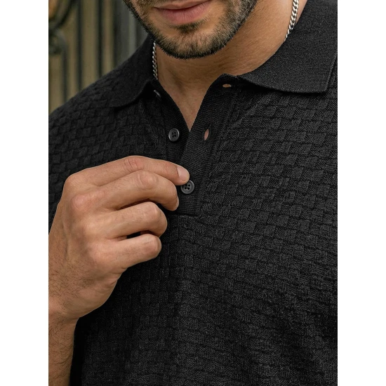 Vīriešu melni polo krekli Style POLO T-krekls