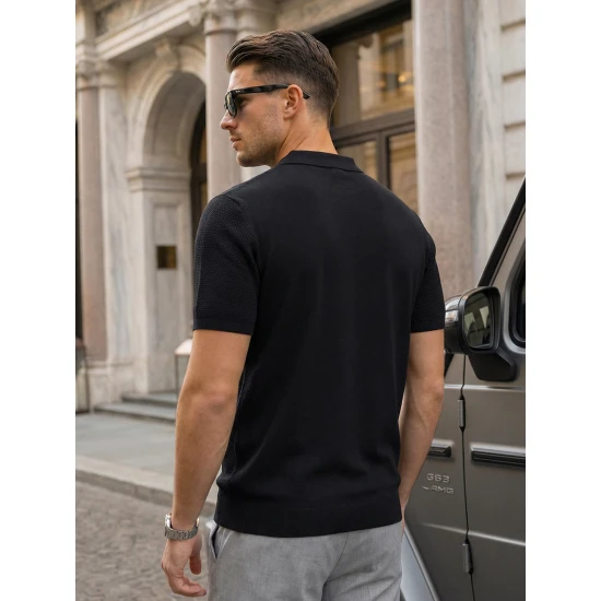 Vīriešu melni polo krekli Street POLO T-krekls