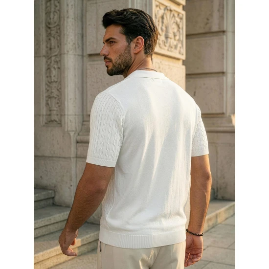 Vīriešu baltas polo krekli Style POLO T-krekls