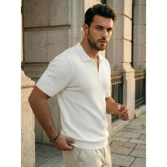 Vīriešu baltas polo krekli Style POLO T-krekls