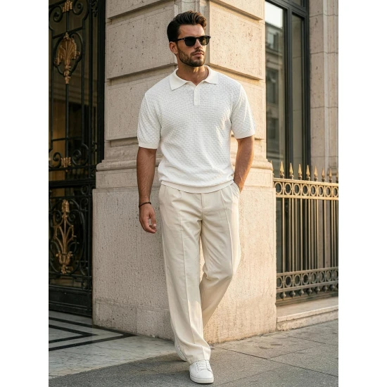 Vīriešu baltas polo krekli Style POLO T-krekls