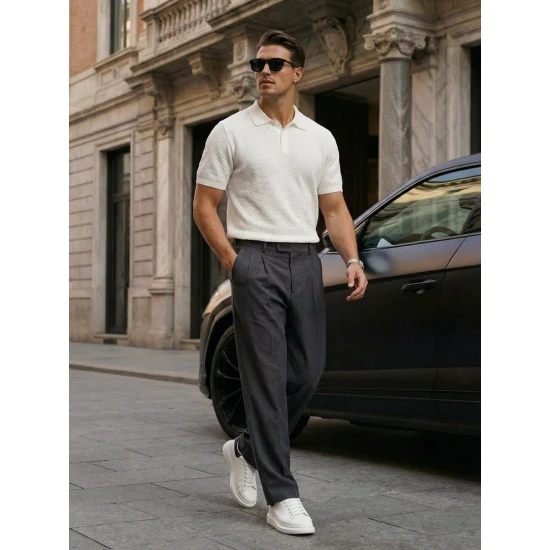 Vīriešu baltas polo krekli Street POLO T-krekls