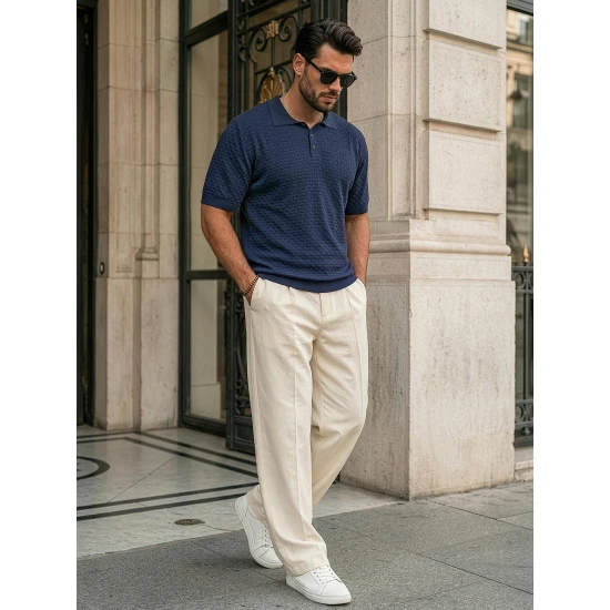 Vīriešu tumši zili polo krekli Style POLO T-krekls