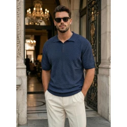 Vīriešu tumši zili polo krekli Style