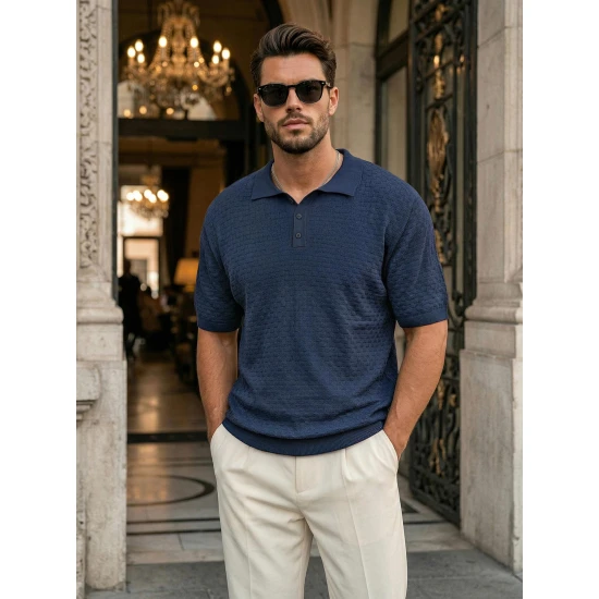 Vīriešu tumši zili polo krekli Style POLO T-krekls