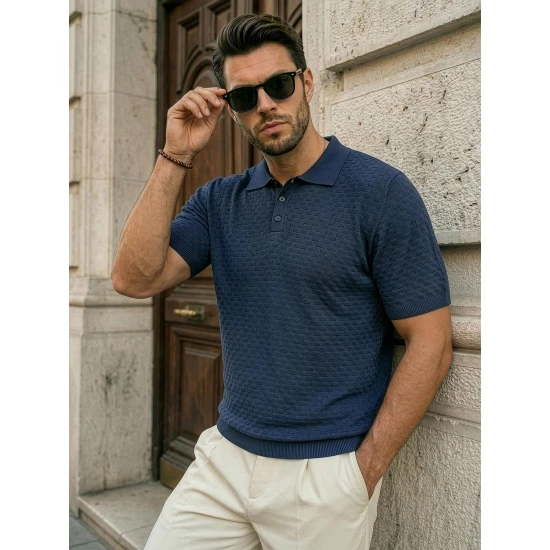 Vīriešu tumši zili polo krekli Style POLO T-krekls