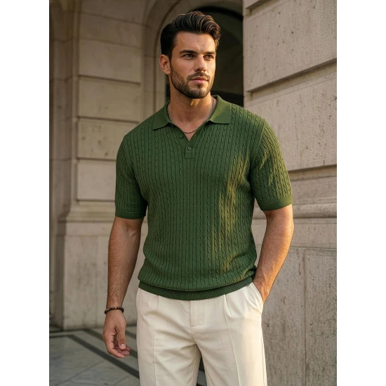 Vīriešu zaļie polo krekli Style POLO T-krekls