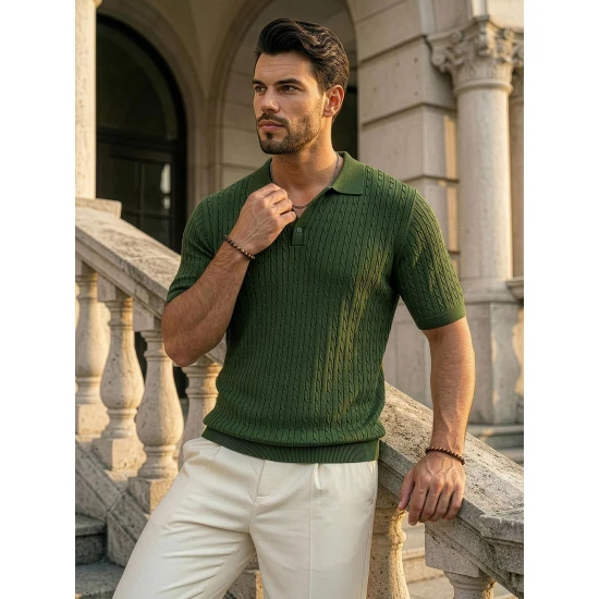 Vīriešu zaļie polo krekli Style POLO T-krekls