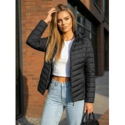 Sieviešu melna jaka ar kapuci Enit