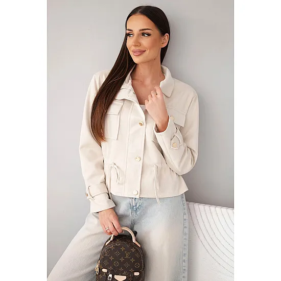 Sieviešu smilškrāsas zamšādas jaka „Royal“