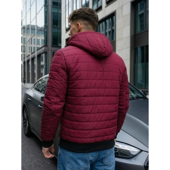 Vīriešu pavasara-rudens jaka bordo krāsā Nosal Rudens/Pavasaris