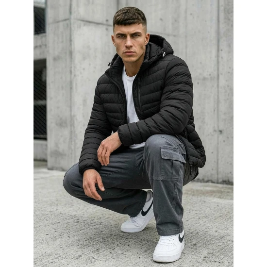 Pārejas melna jaka Denal Vīriešu jakas un mēteļi