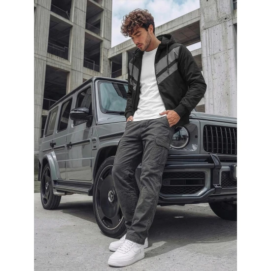 Vīriešu melna divpusējā jaka Conrad Vīriešu jakas un mēteļi