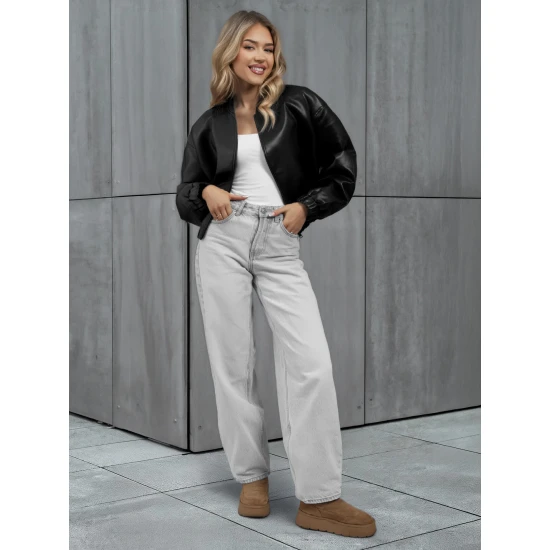 Sieviešu melna ādas jaka Ketrin