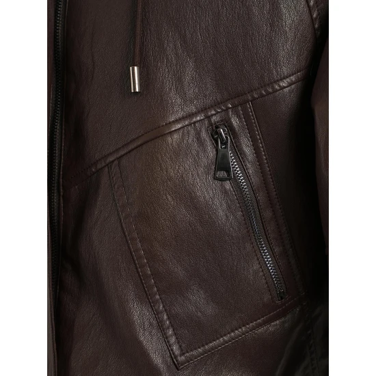 Sieviešu tumši brūna ādas jaka Capri Sieviešu jakas