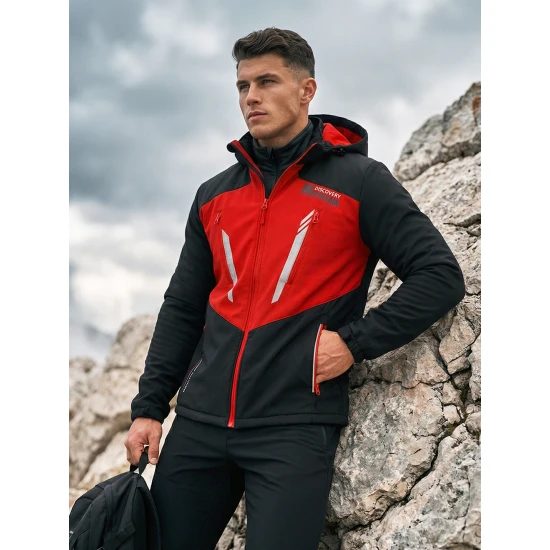 Melnas-sarkanas vīriešu zeķubikses Tain JS/HH022/1C