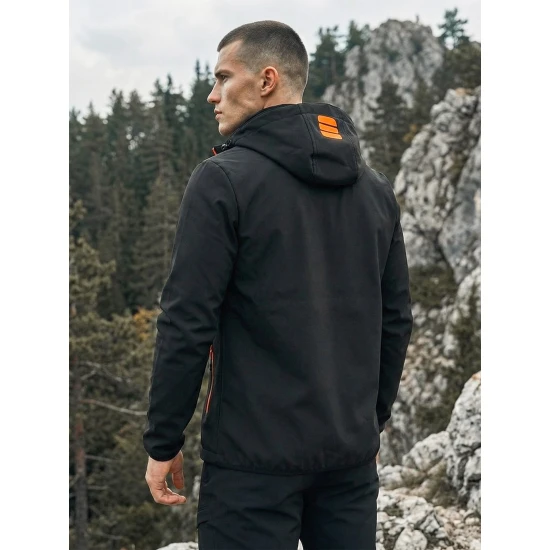 Vīriešu melna jaka ar oranžām detaļām Ero Vīriešu jakas un mēteļi