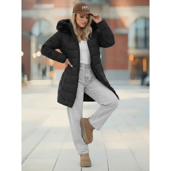 Sieviešu melna ziemas jaka Tamira