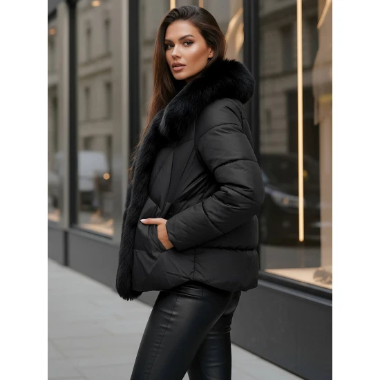 Sieviešu melna ziemas jaka Lota Sieviešu jakas