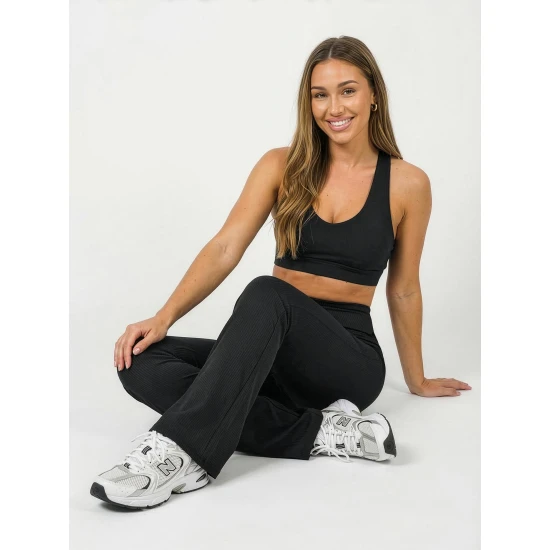 Sieviešu platās bikses melnā krāsā Siden Gadījuma bikses