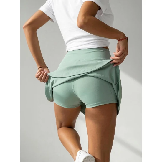 Sieviešu piparmētru krāsas svārki-šorti Melin Svārki