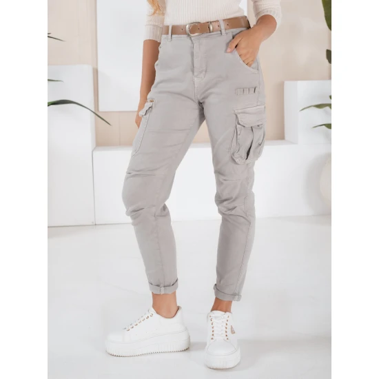 Sieviešu pelēkas bikses Cargo