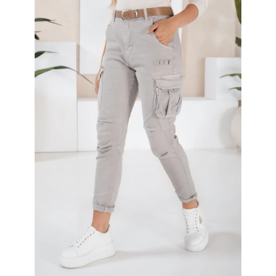 Sieviešu pelēkas bikses Cargo