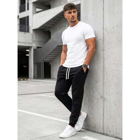 Vīriešu melnās bikses Base Gadījuma bikses