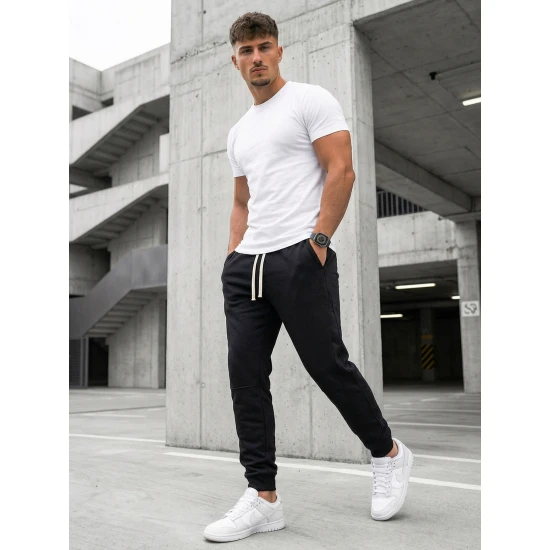 Vīriešu melnās bikses Base Gadījuma bikses