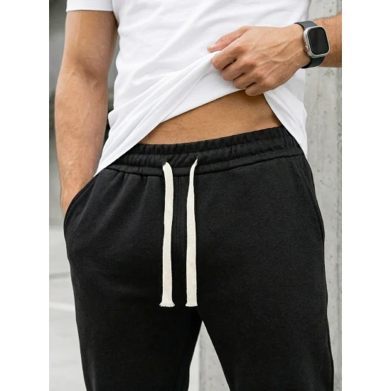 Vīriešu melnās bikses Base Gadījuma bikses