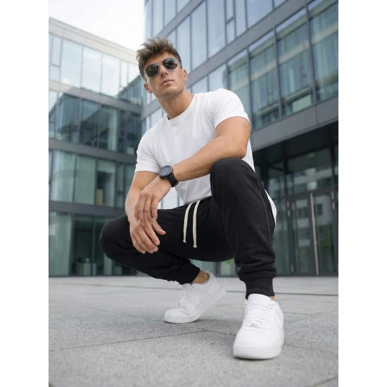 Vīriešu melnās bikses Bold Gadījuma bikses