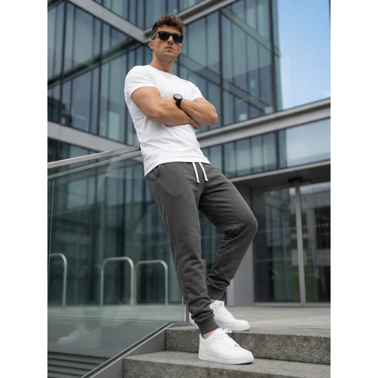 Vīriešu tumši zilas krāsas bikses Bold Gadījuma bikses