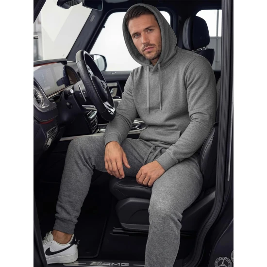 Vīriešu tumši pelēkas ikdienas bikses Resol Gadījuma bikses