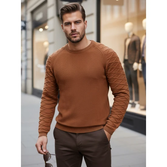 Brūns vīriešu džemperis Enton