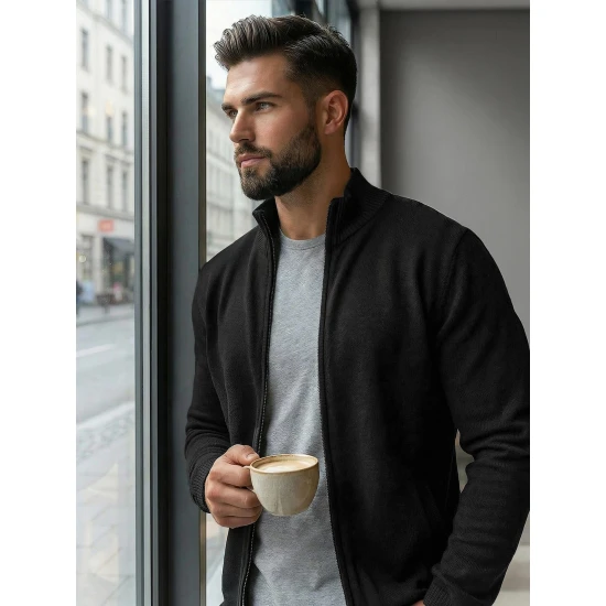 Vīriešu melns džemperis Nelson