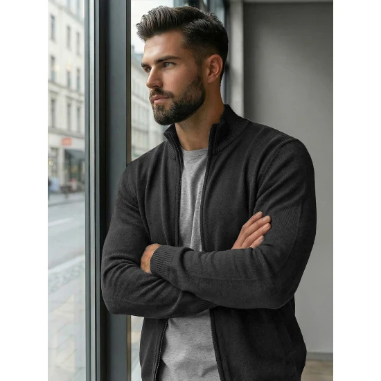 Vīriešu tumši pelēks džemperis Nelson