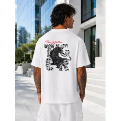 Vīriešu balti oversize T-krekli Hidden
