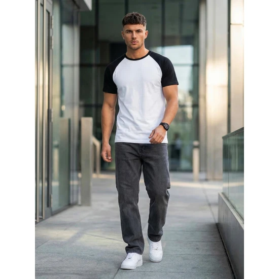 Vīriešu balts un melns Dilan T-krekls T-krekls