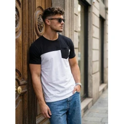 Vīriešu balts/melns T-krekls Billy