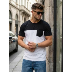 Vīriešu balts/melns T-krekls Billy