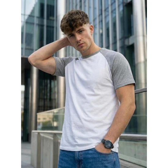 Vīriešu balts/pelēks T-krekls Dilan T-krekls
