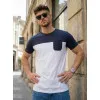 Vīriešu balts/tumši zils T-krekls Billy T-krekls